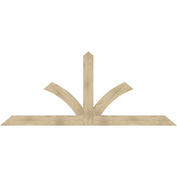 Ekena Millwork Richland Rough Sawn Timber Gable Bracket, Douglas Fir, 108"W x 45"H x 4"D x 6"F, 10/12 Pitch GBW108X45X0406RIC00RDF - main